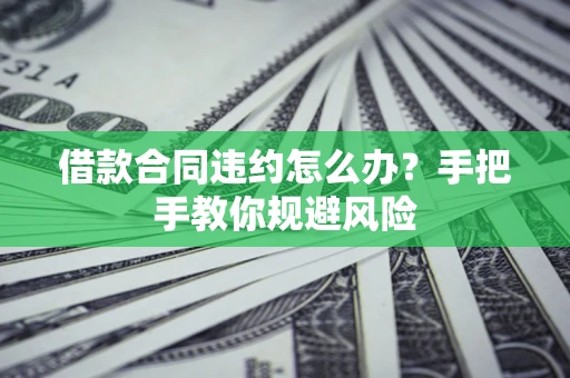 济南借款合同违约怎么办？手把手教你规避风险